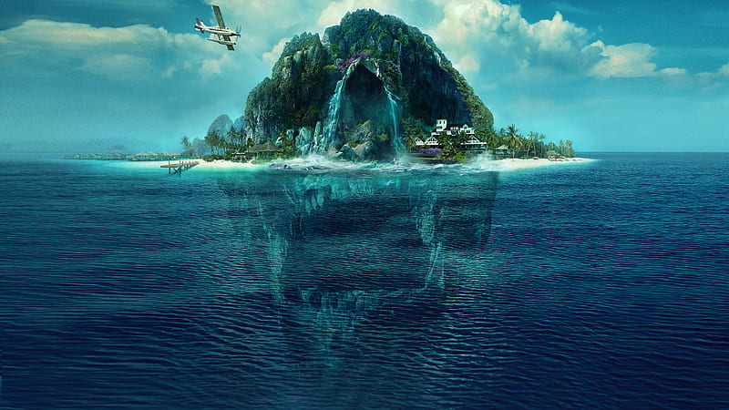 Dead Island, adventure, dark, horror, iphone, new, ocean, skull, HD wallpaper