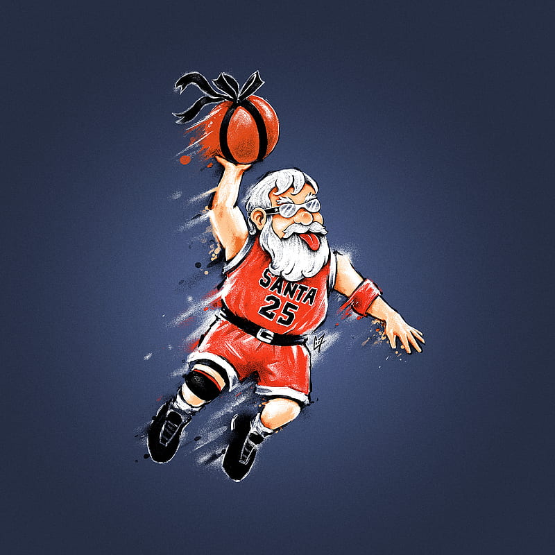 Santa Dunk, Basketball, Blue, Chicago Bulls, Dunk, Funny, Merry Christmas,  Michael Jordan, HD phone wallpaper | Peakpx