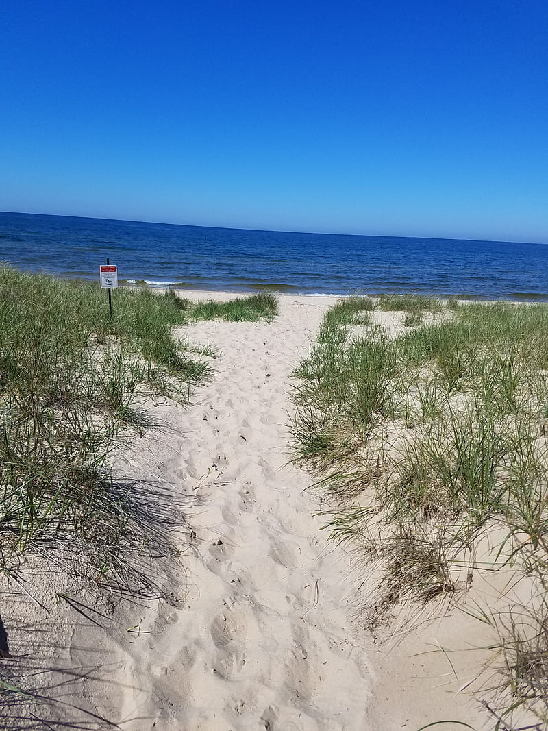 Michigan Lakes, beaches, blue, sea, HD phone wallpaper