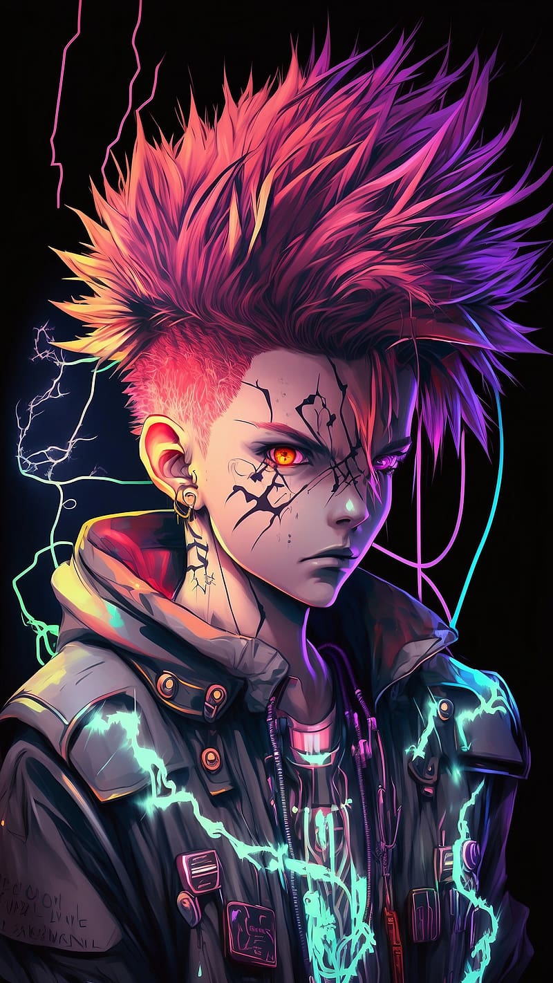 Bad Boy Anime, Pink Hair, animation, attitude look, HD phone wallpaper