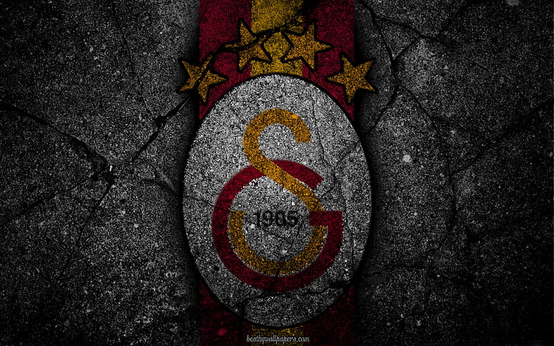 Galatasaray, logo, art, Super Lig, soccer, football club, grunge, Galatasaray FC, HD wallpaper