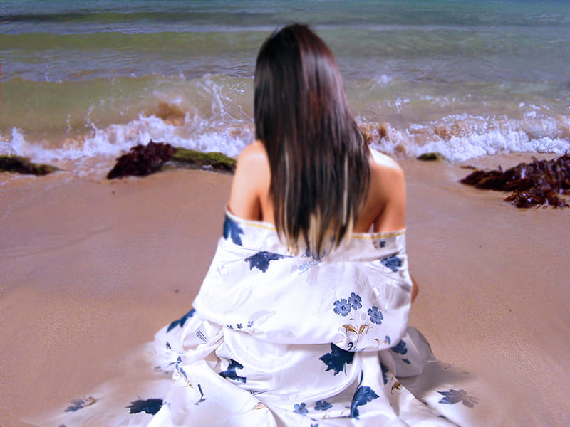 In the beach, beach, model, sexy, girl, HD wallpaper In the beach, beach, model, sexy, girl, HD wallpaper