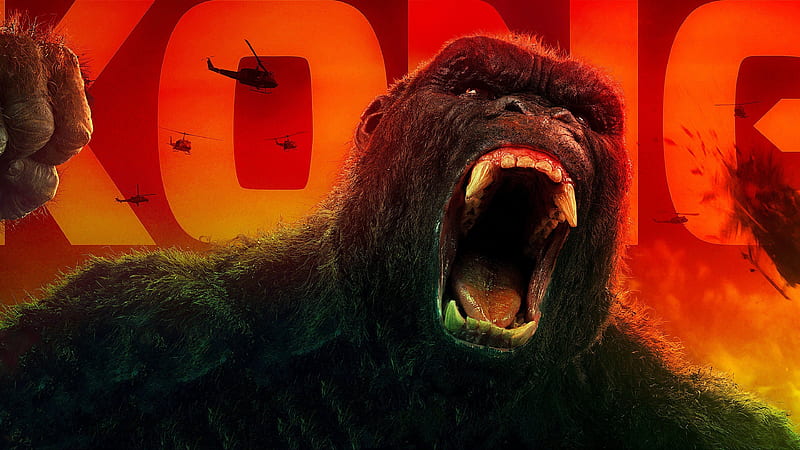 Kong Skull Island, 2017 poster, new movies, gorilla, Kong, HD wallpaper