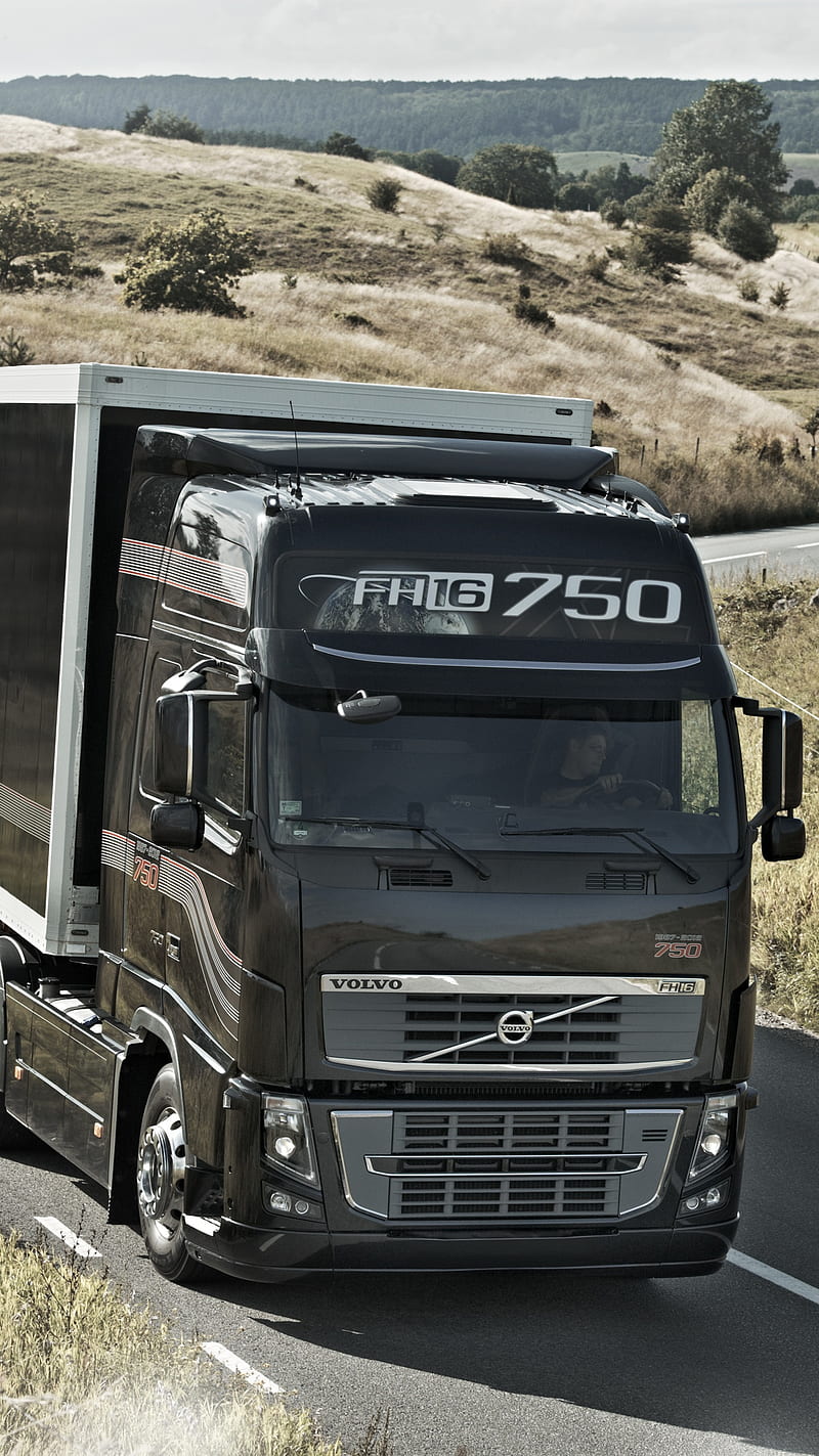 Volvo Fh, 16, 750, desrt, landscape, lorry, mountains, road, truck, HD phone wallpaper