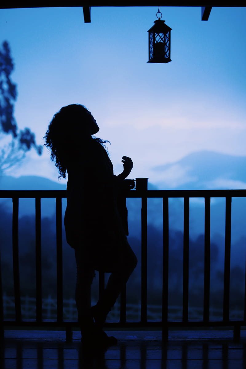 girl, silhouette, dark, HD phone wallpaper