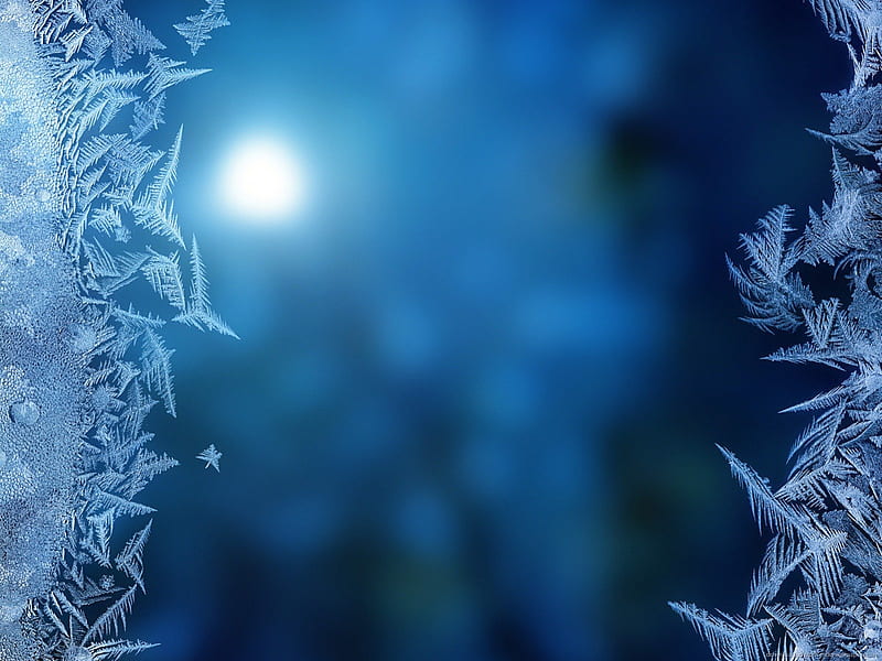 Frozen, snowflake, clear, screen, blue, winter, HD wallpaper