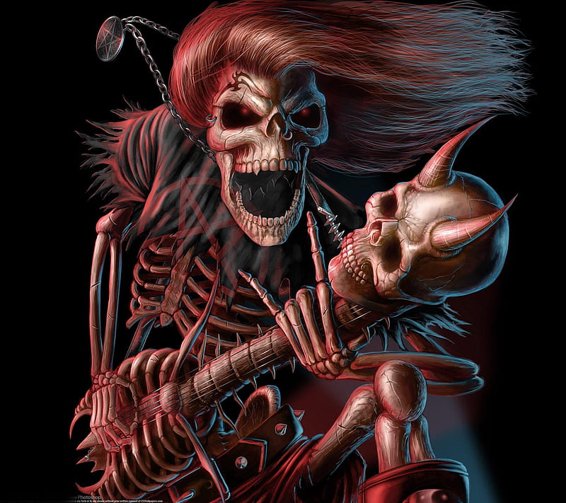 Skull Rocker, rocker, skull, HD wallpaper