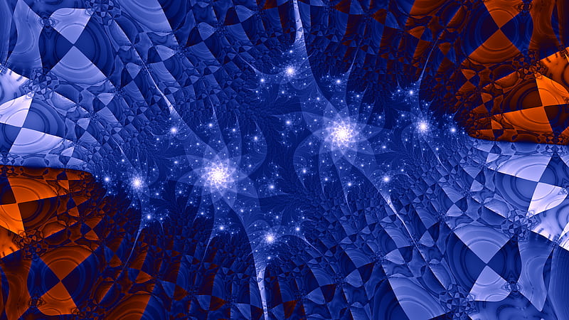 Fractal Pattern Glow Abstraction Blue Hd Wallpaper Peakpx