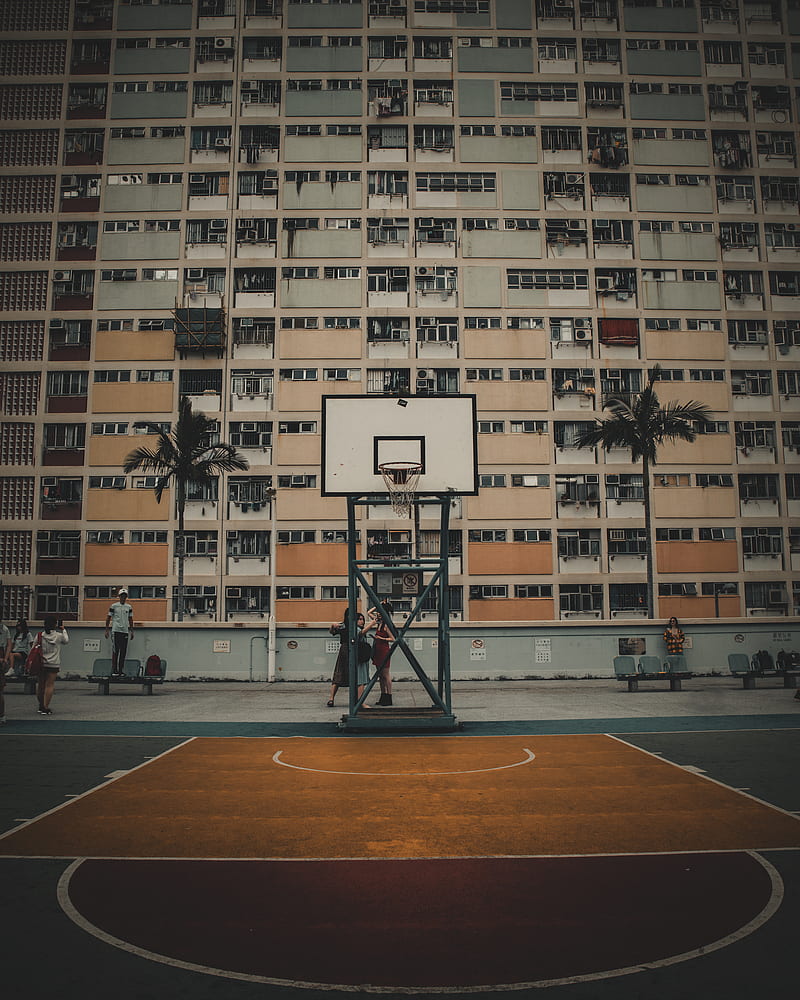 Basketball Court, china, colors, hongkong, graphy, urban, HD phone wallpaper