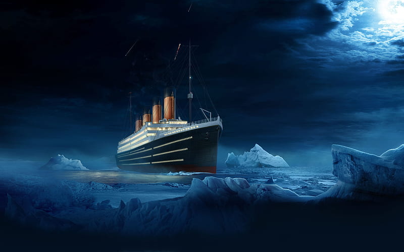RMS Titanic, background, wreck, fantasy, boat, marine, shipwreck 1912, Titanic, iceberg British, water, ship, tragedy, passenger liner, HD wallpaper