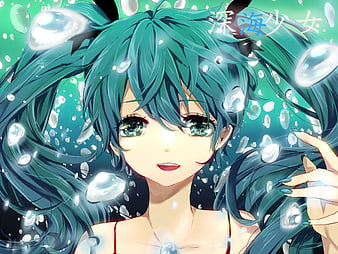 Download wallpaper 840x1160 bubble, underwater, cute, anime girl