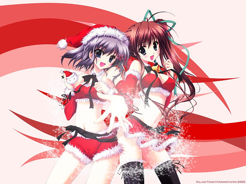 Merry Christmas, red, female, christmas, sexy, santa, girl, anime, hot, HD  wallpaper | Peakpx