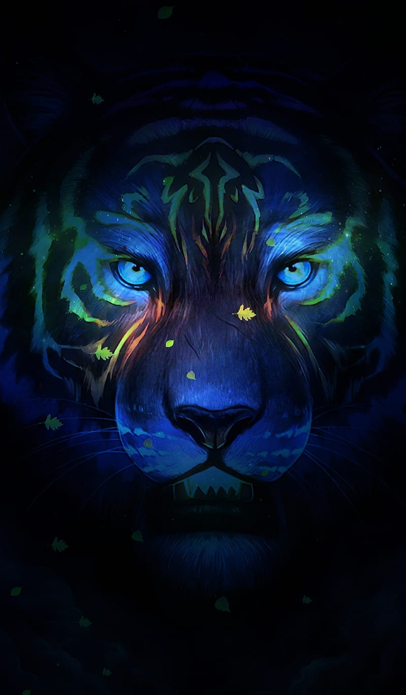 Tiger, blue, HD mobile wallpaper | Peakpx