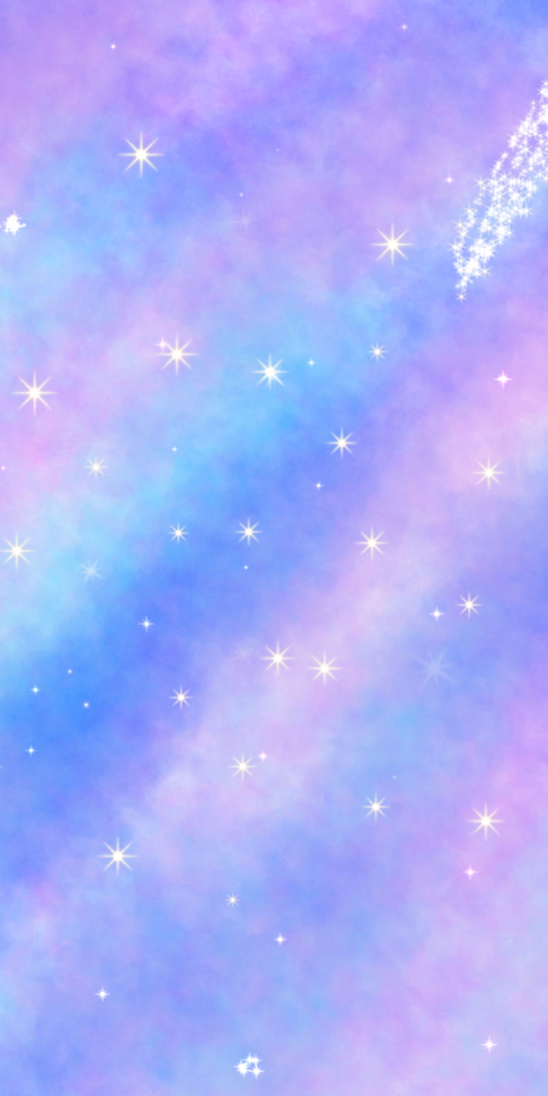 Shooting Star Galaxy, art, blue, clouds, drawing, purple, shooting star, stars, HD phone wallpaper