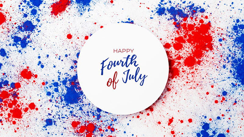Happy Fourth Of July Red Blue Paint Splash Background 4th Of July, HD wallpaper