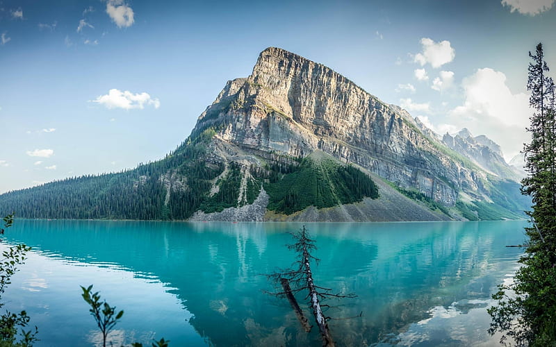glacial lake, Lake Louise, a mountain lake, mountain, Alberta, Banff, Canada, HD wallpaper