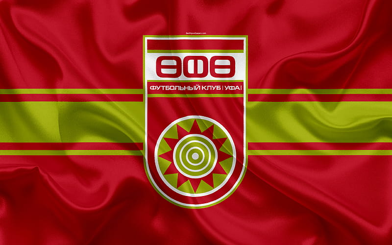 FC Ufa Russian football club, logo, emblem, Russian football championship, Premier League, football, Ufa, Russia, silk flag, HD wallpaper