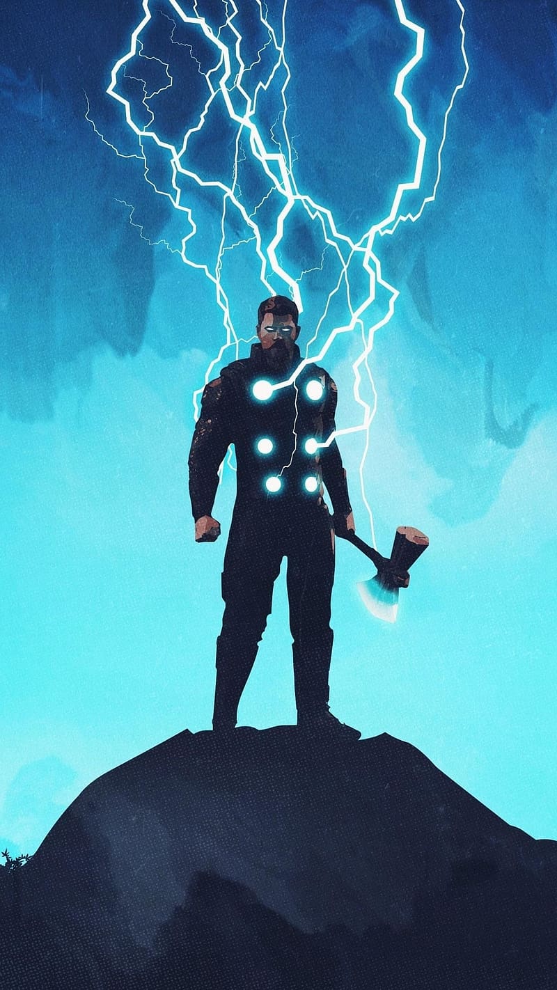 Thor Mass, Silhouette, avengers, marvel, superhero, HD phone wallpaper