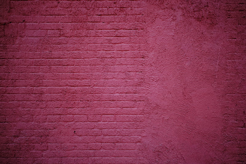 wall, brick wall, bricks, pink, HD wallpaper