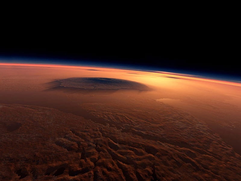 OLYMPUS MONS ON MARS - THE LARGEST VOLCANO, mars, space, HD wallpaper