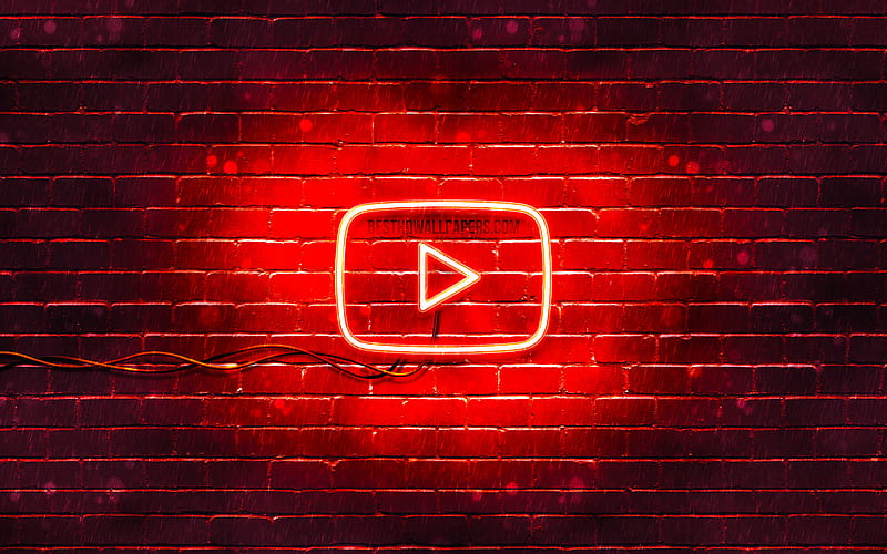 Youtube Red Logo Red Brickwall Youtube Logo Brands Youtube Neon Logo