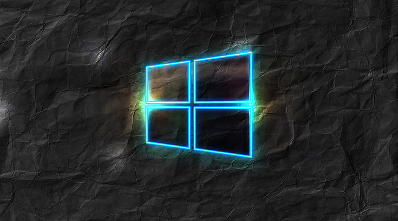 WINDOWS NEON Ultra, Windows, Windows 10, Cyan, Logo, Neon, blackandwhite, HD wallpaper