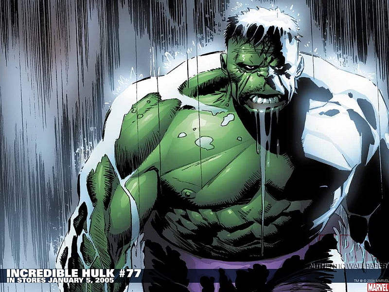 Download wallpaper night, rain, the game, Hulk, Marvel's Avengers