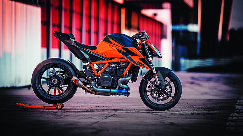 ktm 1290 super duke r, orange motorcycle, side view, Vehicle, HD wallpaper