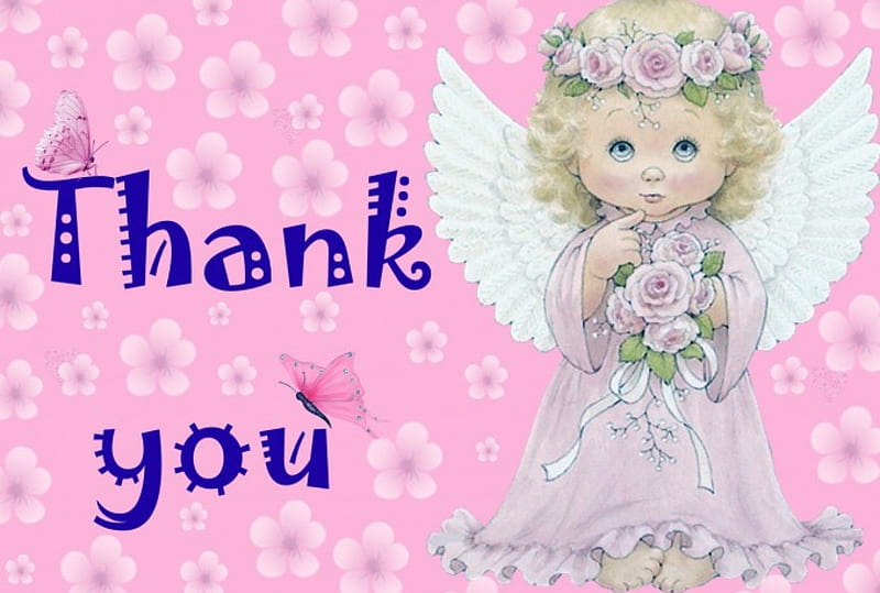 Thank you~, thank you, soft, pink, angel, HD wallpaper | Peakpx