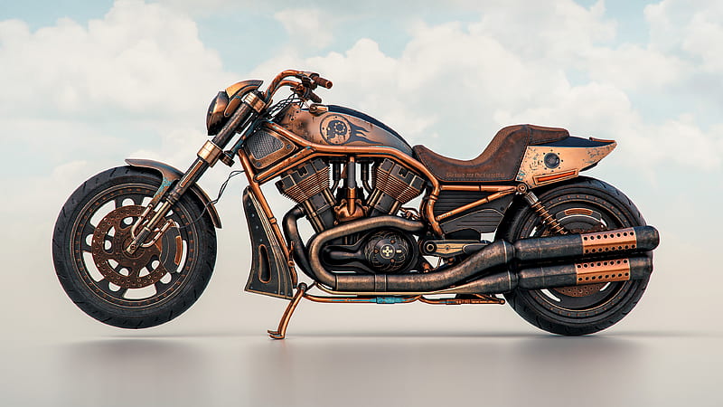 Harley Davidson Night Rider Steampunk , harley-davidson, modified, bikes, behance, HD wallpaper