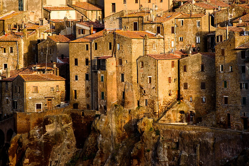 Towns, Pitigliano, Italy, Tuscany, HD wallpaper