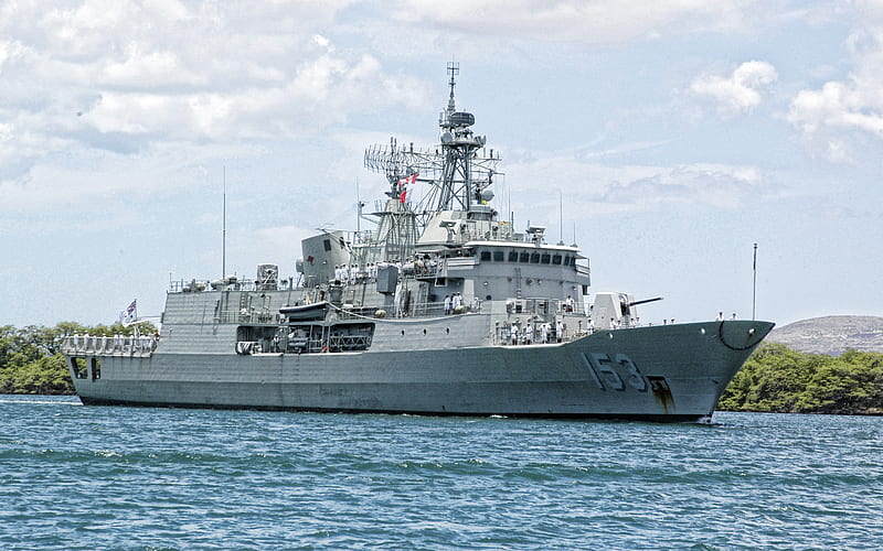 HMAS Stuart, FFH 153, Australian frigate, Royal Australian Navy, Anzac-class frigate, Australia, Australian warships, HD wallpaper