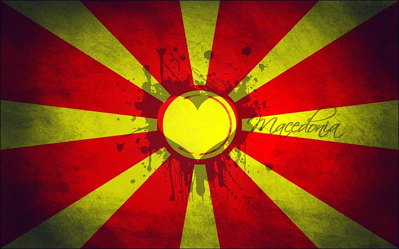 Macedonian Heart, macedonia, flag, heart, HD wallpaper
