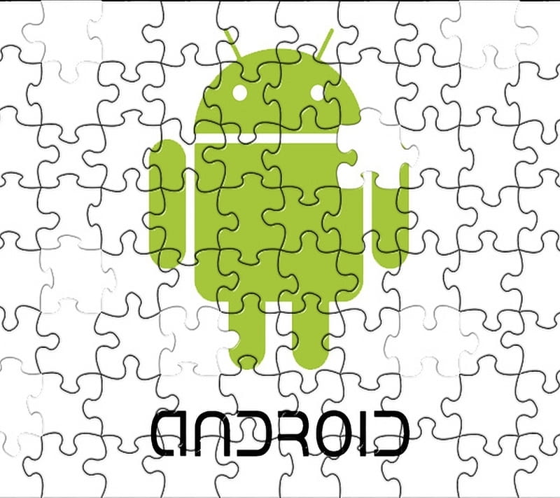 Android puzzle, green, jigsaw, logo, patchwork, HD wallpaper
