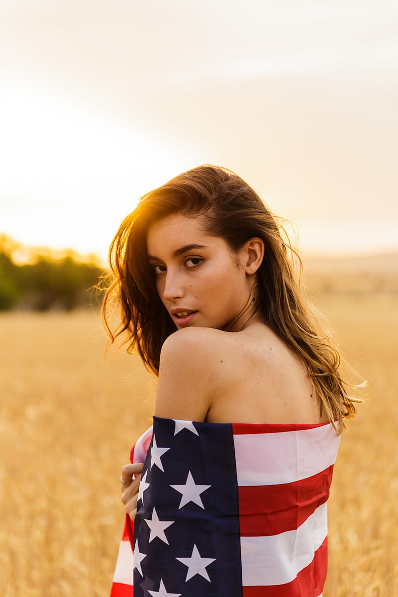 american flag girl model