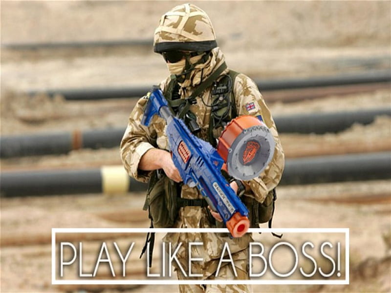 Play Nerf Like A Boss, guerra, army, nerf, nerf gun, HD wallpaper