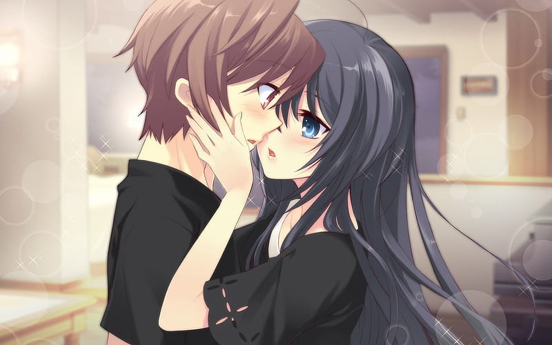 Boy girl tenderness kiss room-2013 Anime, HD wallpaper | Peakpx