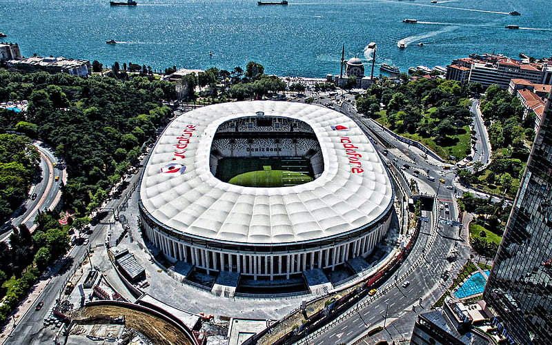 Vodafone Park, Vodafone Arena, Turkish football stadium, Besiktas Stadium, Istanbul, Turkey, summer, modern sports arena, football, HD wallpaper