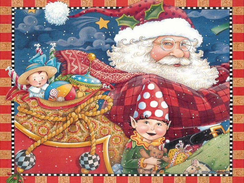 WHATS IN THE SACK, TOY, SANTA, CHRISTMAS, SACK, HOLIDAY, HD wallpaper