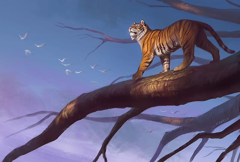 HD digital art animals tiger wallpapers | Peakpx
