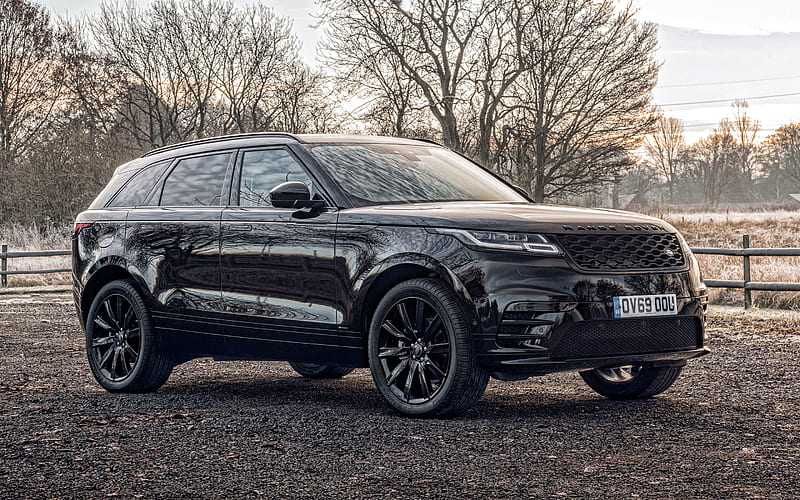 2020, Land Rover, Range Rover Velar R-Dynamic Black, front view, exterior, black SUV, new black Range Rover Velar, tuning Velar, British cars, HD wallpaper