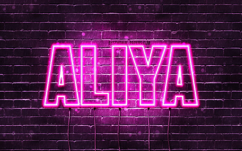 Aliya with names, female names, Aliya name, purple neon lights, Happy ...