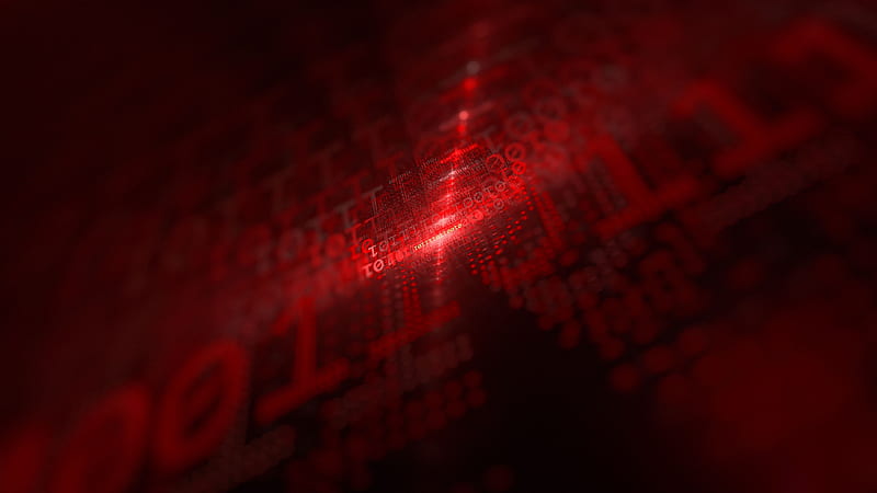 code, glow, red, numbers, matrix, HD wallpaper
