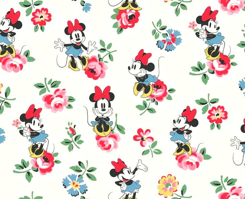 Texture, pattern, red, mouse, child, paper, minnie, white, disney, blue, HD wallpaper