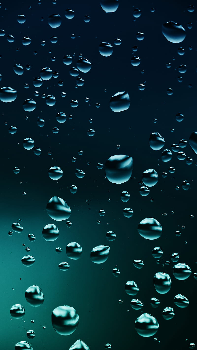 Wet Rain , Wet, blue, dark, droplets, green, nature, rain, raindrops, water, HD phone wallpaper