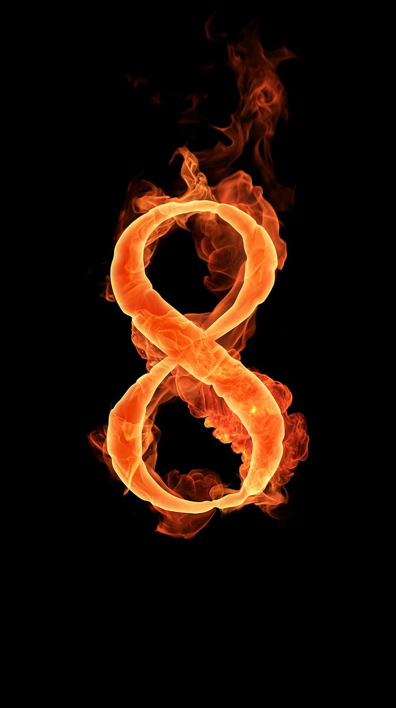 Number, fire, number 8, HD phone wallpaper