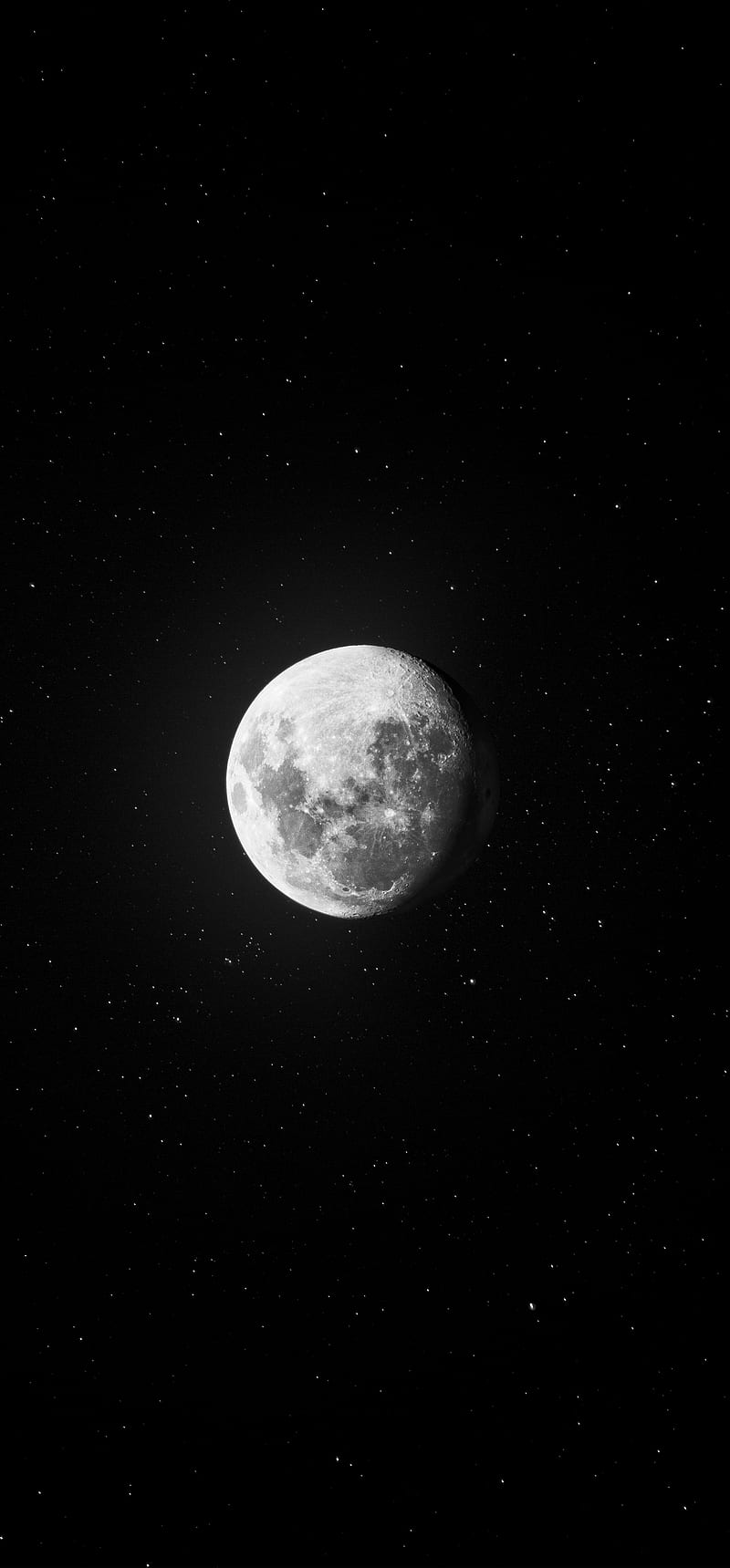 moon, stars, space, dark, astronomy, HD phone wallpaper