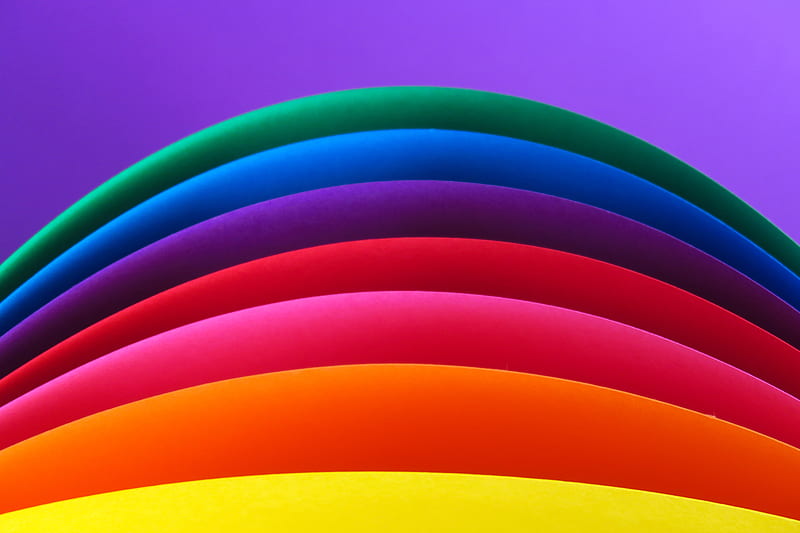 lines, rainbow, multicolored, curved, HD wallpaper