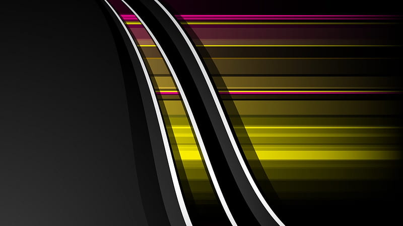 Color Flow Lines, graphics, yellow, lines, abstract, vector, HD wallpaper