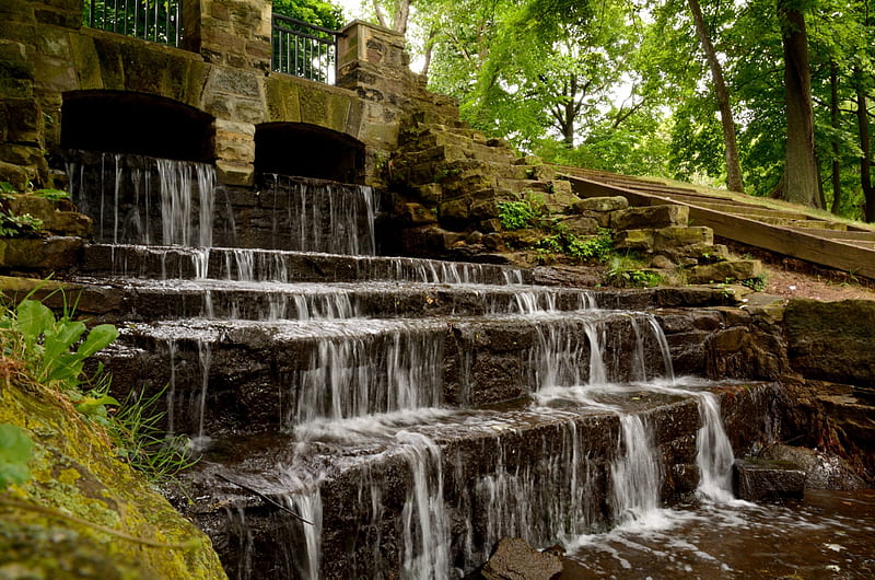 Peaceful Little Falls, peaceful falls, scenic falls, relaxing falls, little falls, soothing falls, waterfalls, HD wallpaper